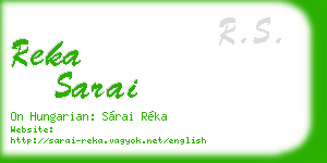 reka sarai business card