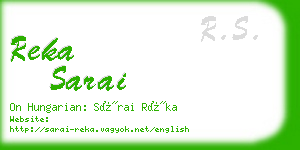 reka sarai business card